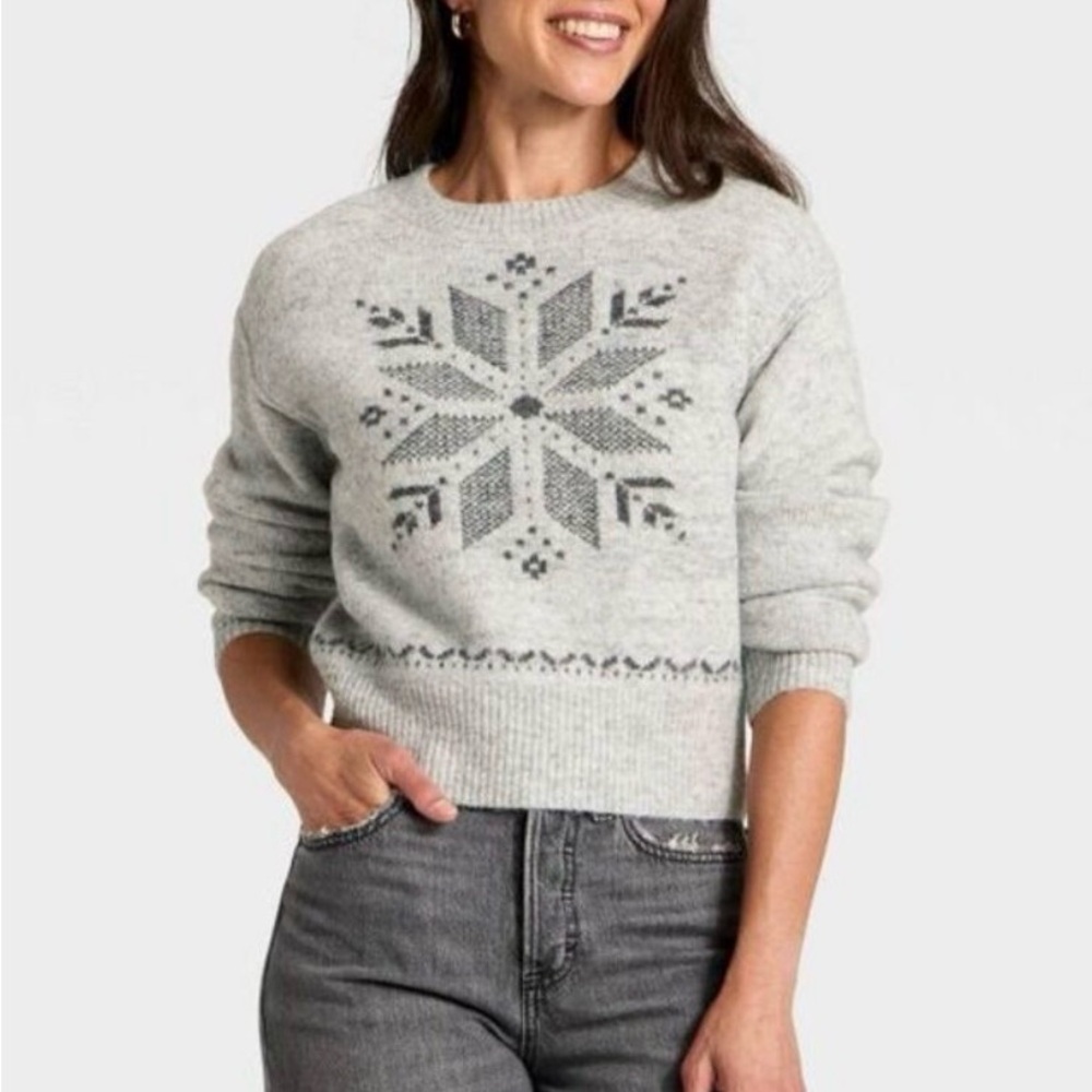 Gray Snowflake Women's Sweater